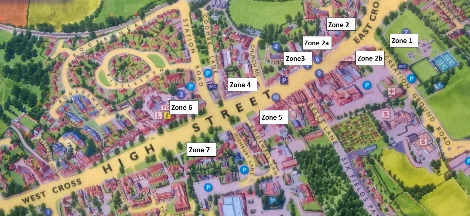 Tenterden High Street Map Zones 